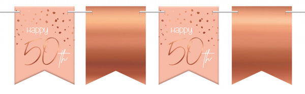 vlaggenlijn Elegant Lush Blush 50 jaar roze 6 meter