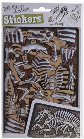 3D-stickers skelet - Therizinosuaurus bruin