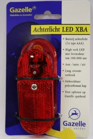 Achterlicht Gazelle XB LED met batterijen