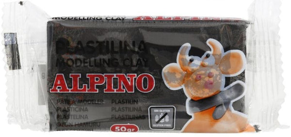 modelleerklei Alpino junior 50 gram  8 x 4 cm zwart