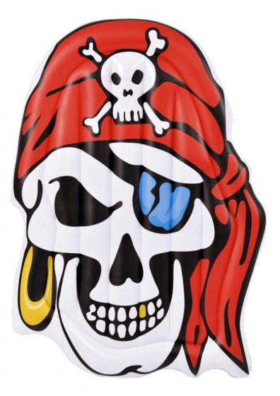luchtbed piraat 159 x 120 cm vinyl wit/rood