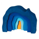 houten grot 22 cm blauw 5-delig