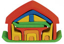 houten huis met meubels 22 cm multicolor 17-delig