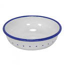 kom wit/blauw metaal junior 14 x 14 cm