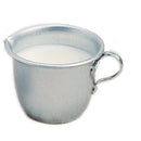 melkkannetje met schenktuit zilver aluminium 6 x 7 cm