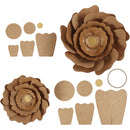 papieren bloemen blank 15 + 25 cm 2 stuks