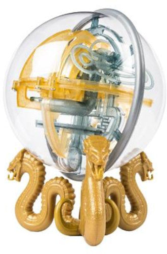 doolhofspel 3D Perplexus junior 25 cm goud/transparant