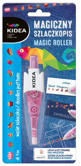 decoratietape eten Magic Roller 4 m roze/wit