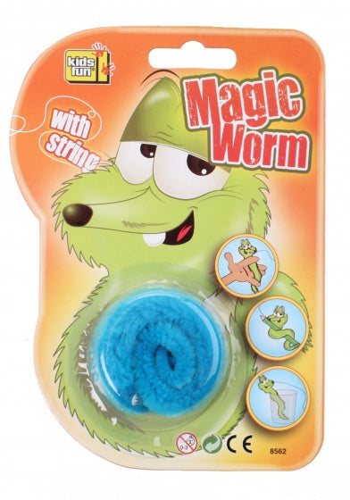 magische worm met draad 20 cm blauw