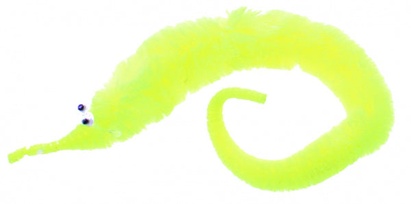magische worm met draad 20 cm geel