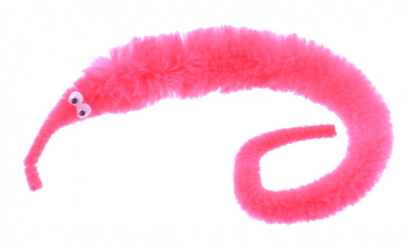 magische worm met draad 20 cm roze