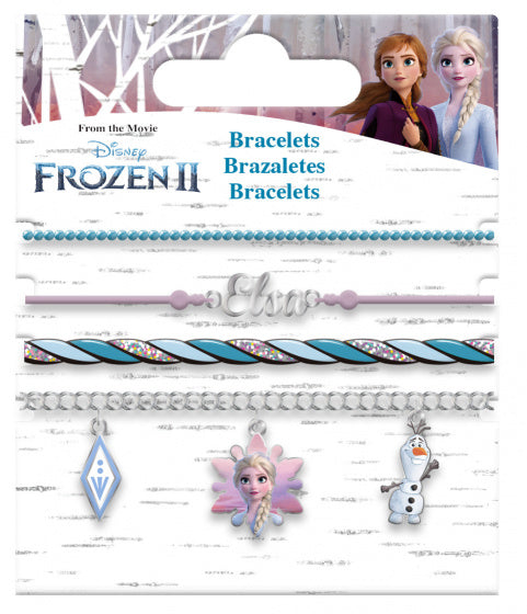 bedelarmbanden Frozen II meisjes RVS blauw 4 stuks