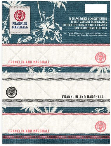 Etiketten Franklin Marshall Girls - 18 stuks - Kaftpapier Stationery Team Franklin & Marshall