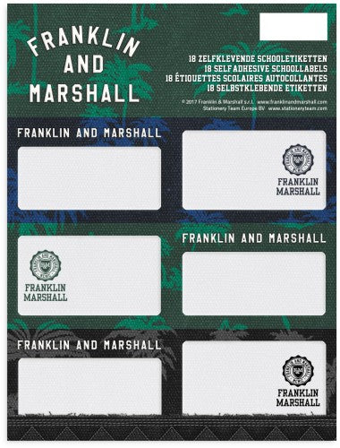 Etiketten Franklin Marshall Boys - 18 stuks - Kaftpapier Stationery Team Franklin & Marshall