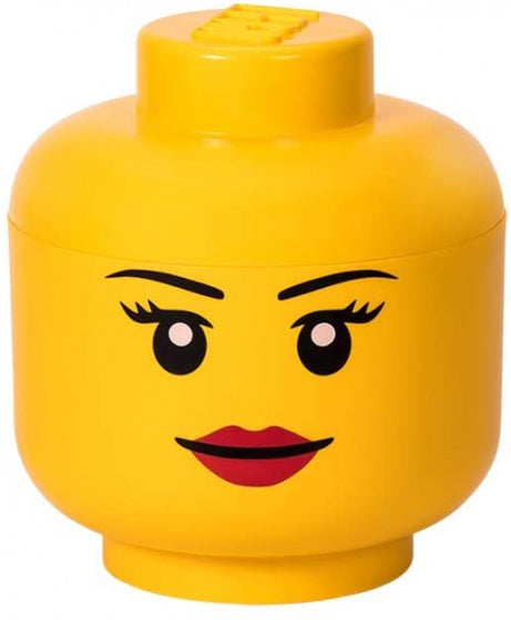 opbergbox hoofd Girl groot 24 x 27 cm polypropeen geel