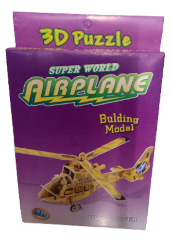 3D-puzzel helikopter junior 11 x 15 cm bruin