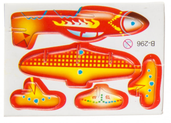 3D-puzzel vliegtuig 8 x 6 cm oranje/geel