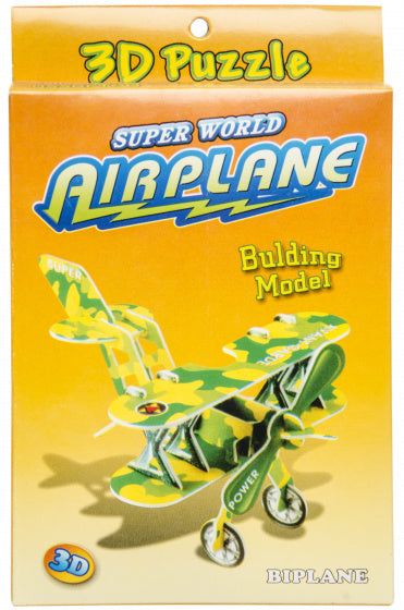 3D-puzzel vliegtuig junior 11 x 15 cm groen/geel