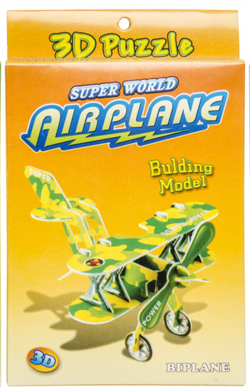 3D-puzzel vliegtuig junior 11 x 15 cm blauw