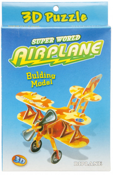 3D-puzzel vliegtuig junior 11 x 15 cm oranje