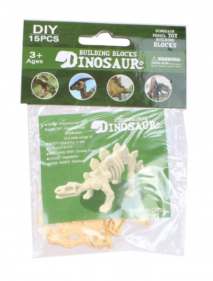 3D-puzzel dinoskelet Stegosaurus 9 x 7 cm beige