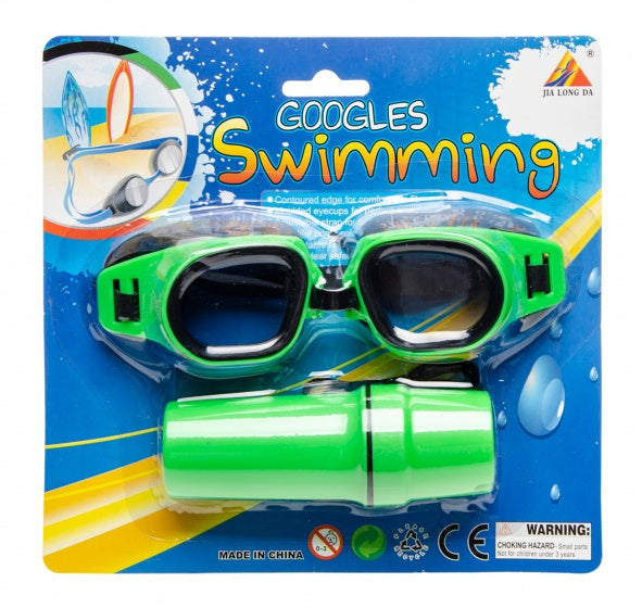 zwembril met brillenkoker groen one-size
