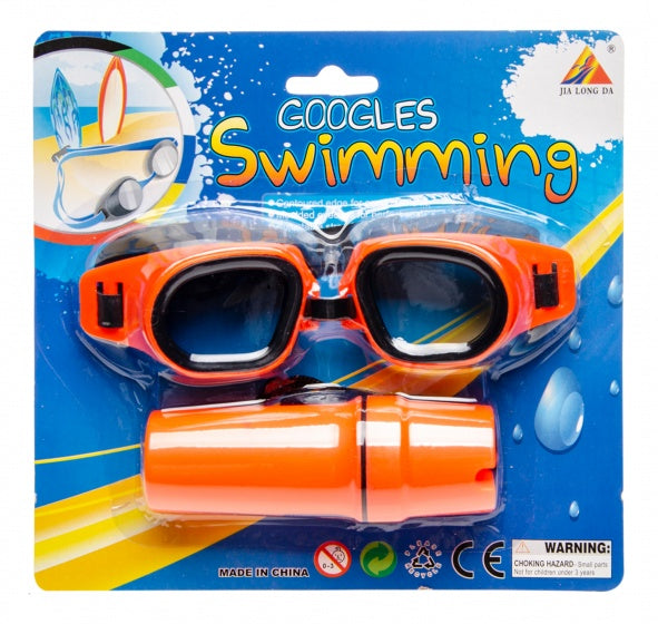 zwembril met brillenkoker oranje one-size