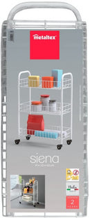 Tomado-Metaltex Siena Keukentrolley met Wielen 41x23x63 cm Zilver