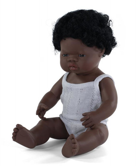 babypop jongetje met vanillegeur 38 cm zwart haar