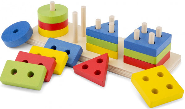 blokkenpuzzel Geometrisch junior hout 16 stukjes