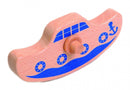blauw bootje 14 cm hout