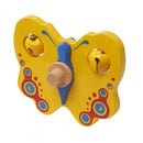 gele vlinder 10 cm hout