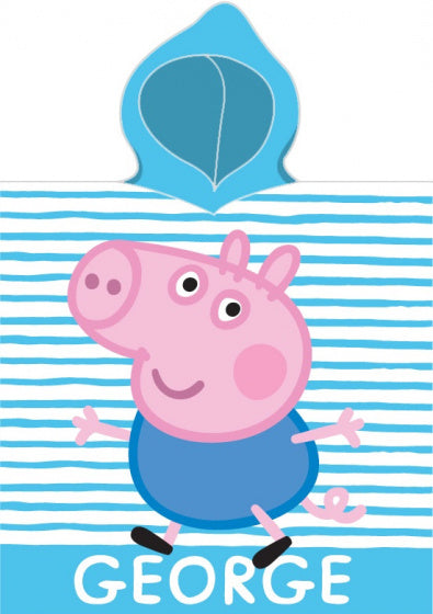 badponcho Peppa Pig 50 x 115 cm katoen blauw/roze