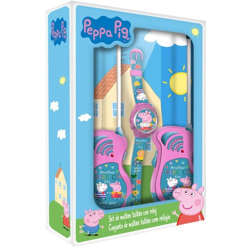 walkie talkie Peppa Pig junior roze/blauw 3-delig