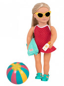 kledingset Beach Belle meisjes 46 cm rood 6-delig