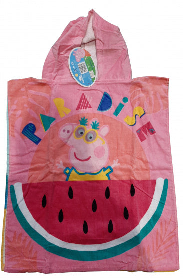 badponcho Peppa Pig junior 50 x 115 cm katoen roze