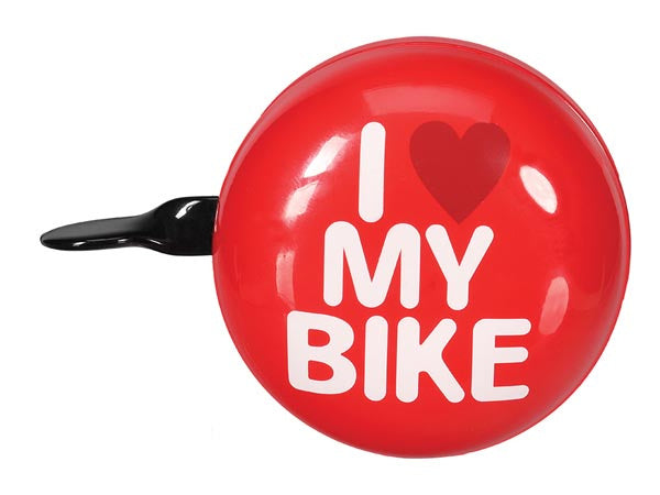 fietsbel I love my bike 80 mm staal rood