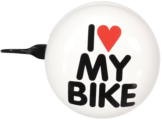 fietsbel I love my bike 80 mm staal wit