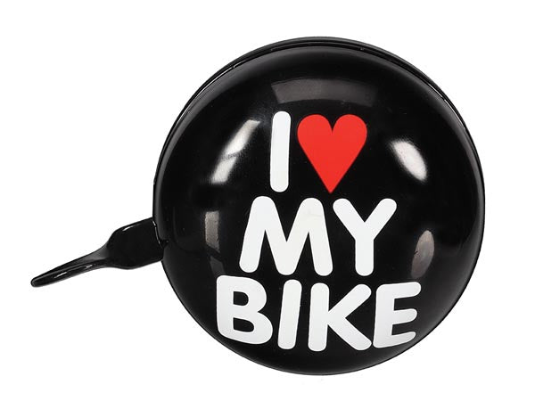 fietsbel I Love My Bike 8 cm staal zwart