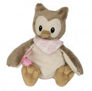 knuffel uil 20 cm bruin/roze