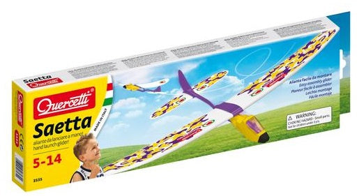 bouwset vliegtuig Saetta paars/geel