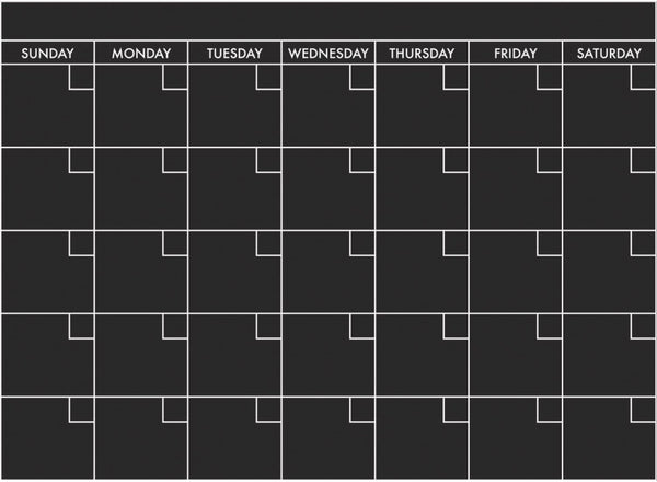 maandkalender krijtbord 43 x 61 cm zelfklevend zwart