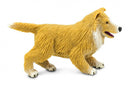 Collie puppy junior 8 cm rubber bruin/wit