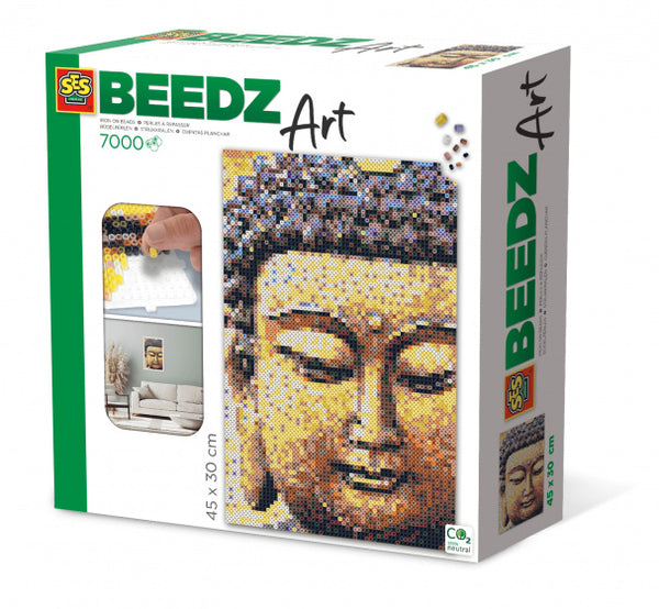 strijkkraalkunstwerk Beedz Art boeddha 30 x 45,5 cm 9-delig
