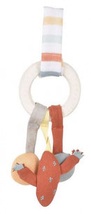 activiteitenspeeltje lama 22 cm katoen wit/oranje