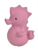 bijt- en badspeeltje met rammelaar zeepaardje 11 cm paars