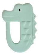 bijtring krokodil mintgroen 10,5 cm