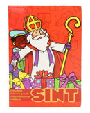kleur-/spelletjesboek Sint junior 17 x 12 cm rood