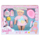 Snuggles babypop badtijd Suzy 30 cm 7-delig roze