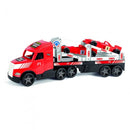 autotransport truck met twee formule 1 auto´s 79 cm rood